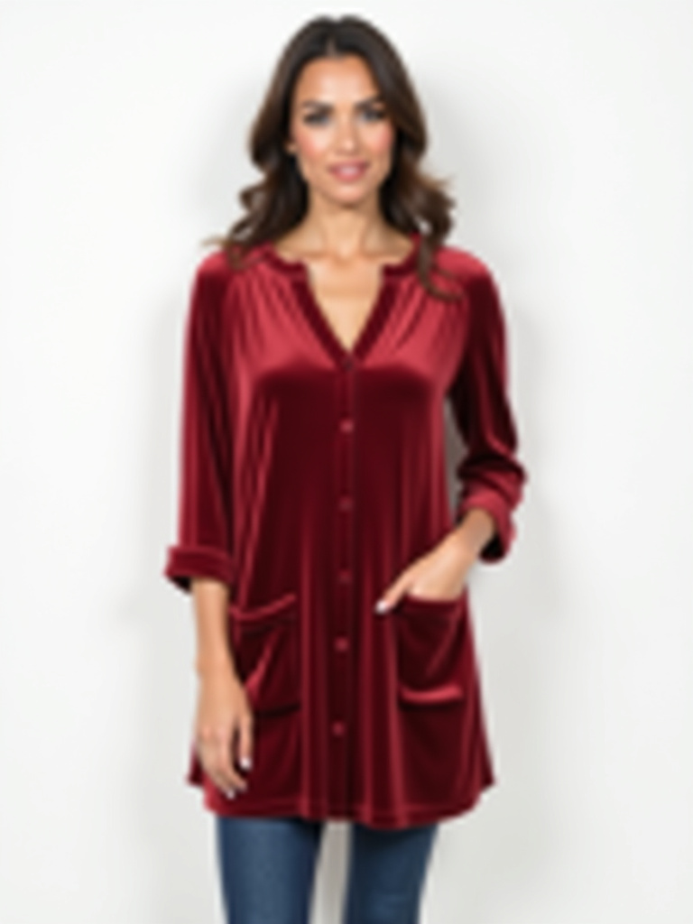 Robe chemise velours côtelé bordeaux  avec ceinture